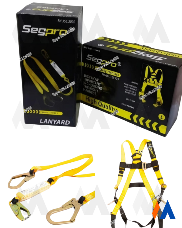 Kit Anticaídas: Arnés de 3 Anillos + Línea de Vida Doble (Tipo Y) - Segpro
