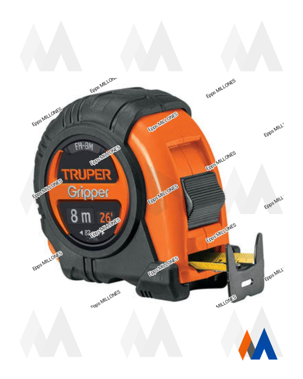 Flexómetro / Huincha de Medir Truper Gripper 8 Metros (26')